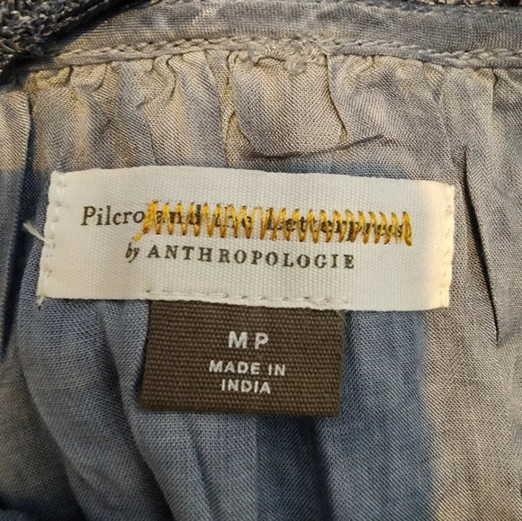 Pilcro and the Letterpress Anthropologie Macrame Tunic Dress Blue Size MP - Picture 11 of 15